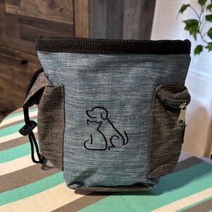 Blue and Gray Dog Treat Pouch
